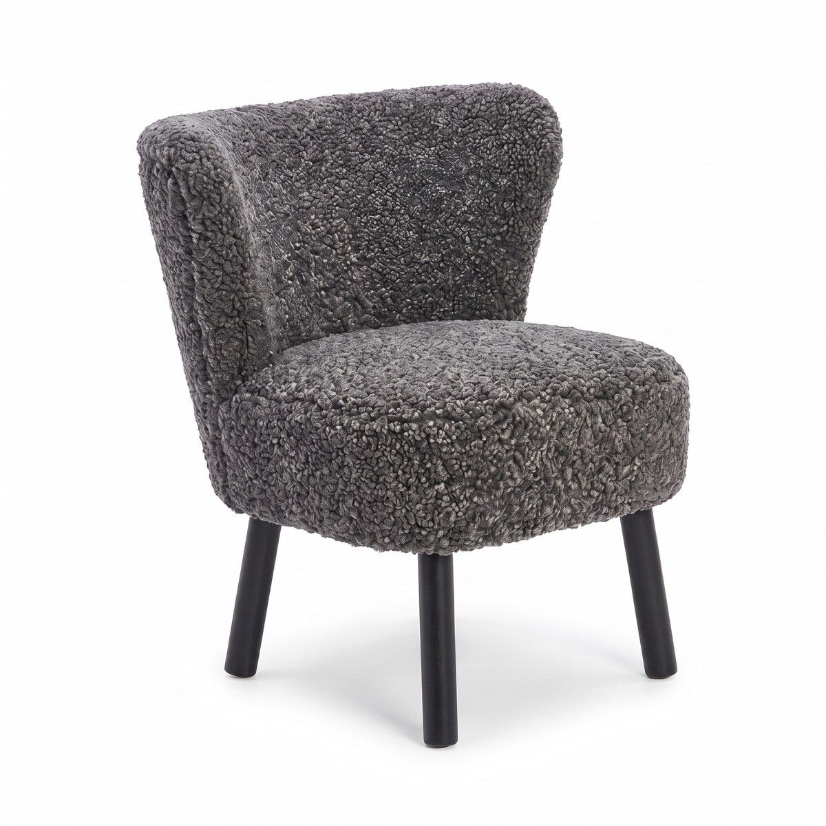 Emily Esszimmerstuhl | Premium Lammfell | Designmöbel Grafit