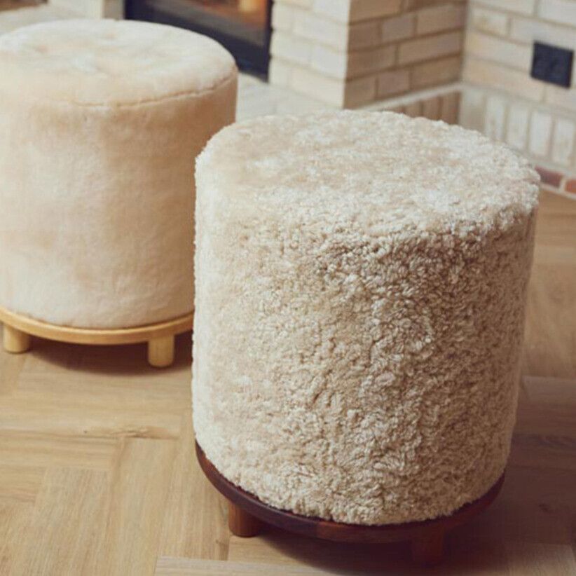 Simon Pouf | Kurzhaar | Neuseeland | D46x52 cm Anthrazit