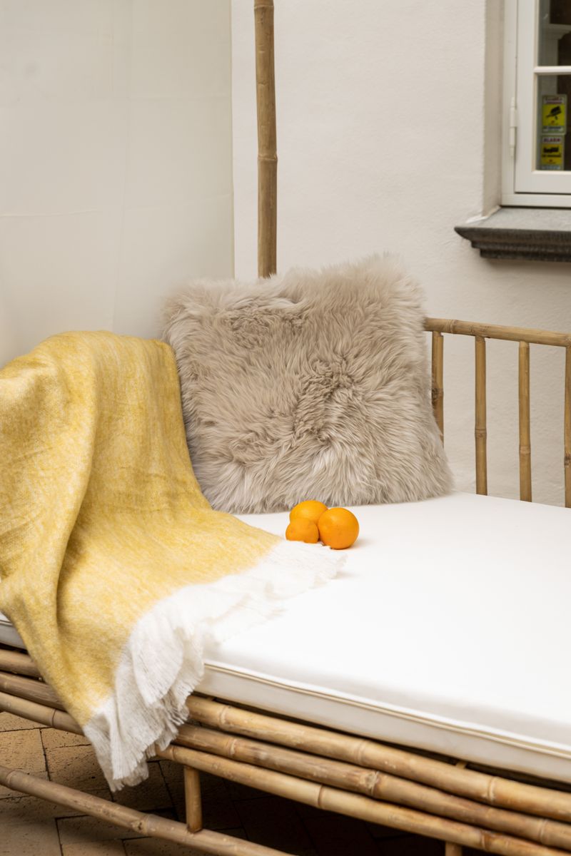 Mohairwolle Decke | 130x170 cm Senf