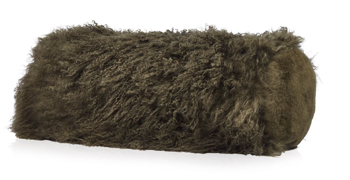 Lammfell Kissenrolle Premium | Tibet | 20x52 cm Fellkissen | Sheepskinhouse.ch