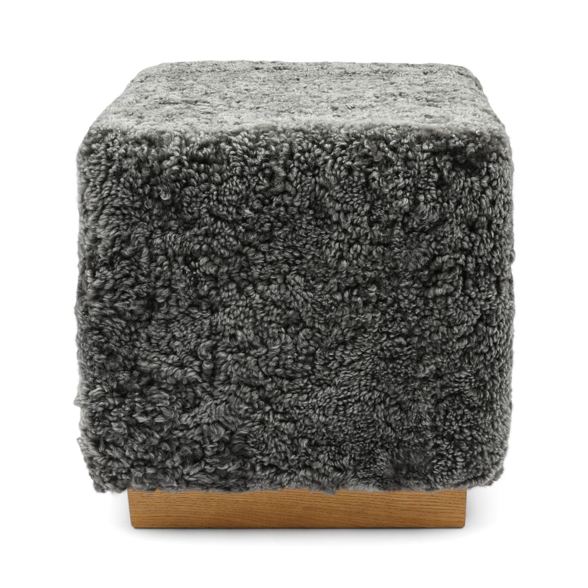Lammfellhocker Benjamin | Kurzhaar | 46x46x47 cm Grafit