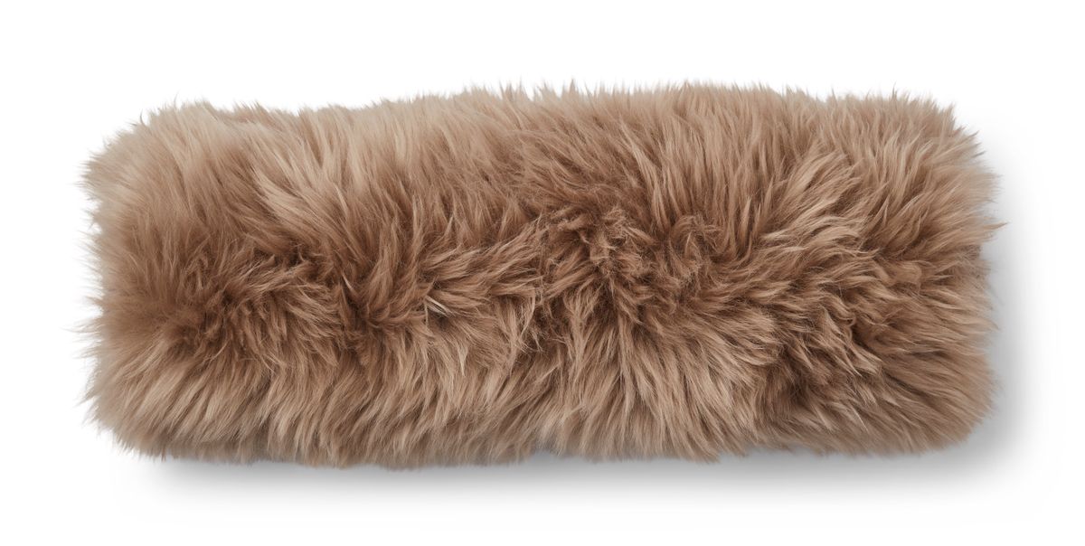 Coral Reefs Lammfellkissen | Langhaar | Neuseeland | 20x52 Taupe/Taupe