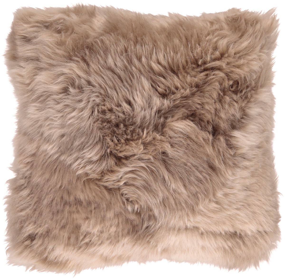 Lammfellkissen Premium | Langhaar | Neuseeland | 35x35 cm Taupe