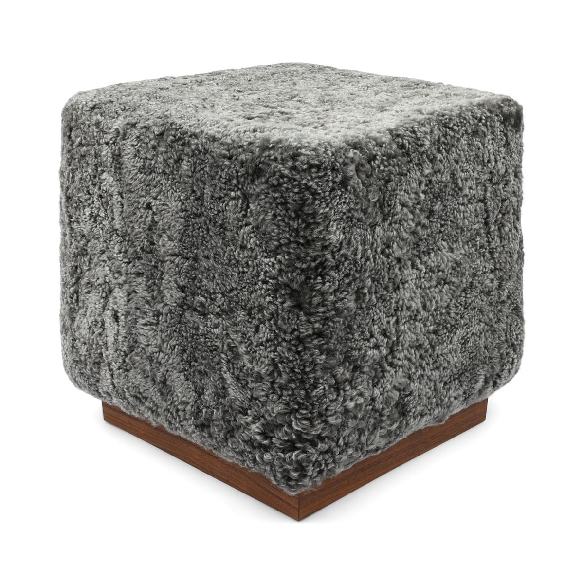 Lammfellhocker Benjamin | Kurzhaar | 46x46x47 cm Grafit