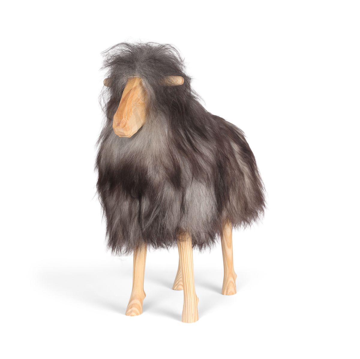 Signature Holzschaf | Groß Naturgrau