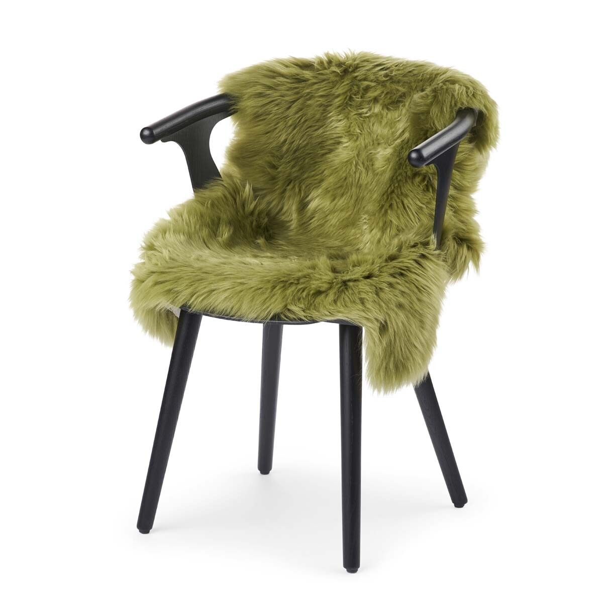 Merino Premium Lammfell | Langhaar | Neuseeland | 100x60 cm Waldgrün