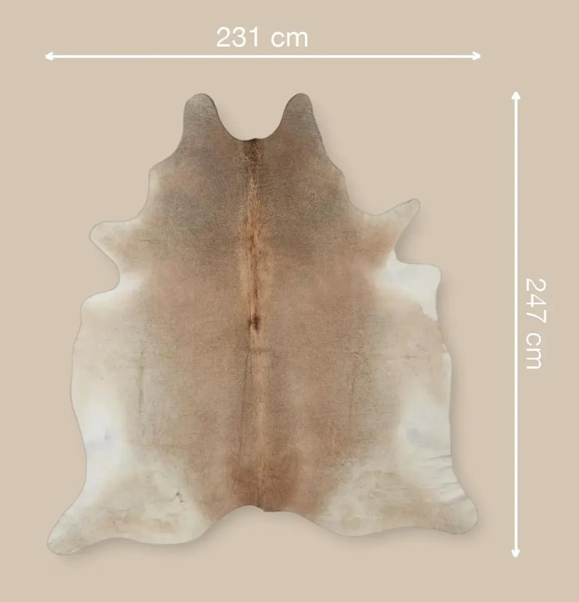 Unika Kuhfell | Graubeige | 3,8 qm Graubeige