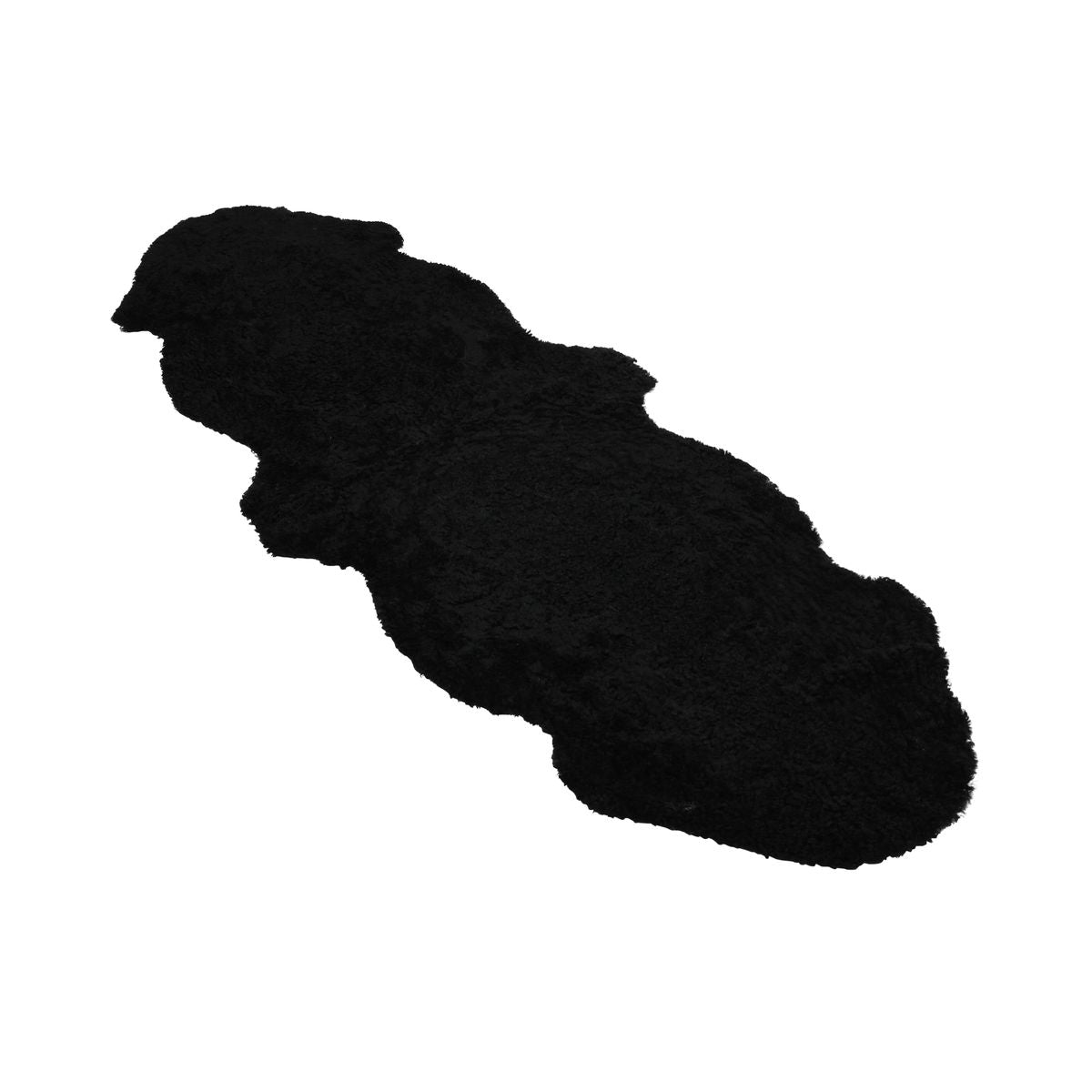 Doppeltes Lammfell | Kurzhaar | Neuseeland | 160x60 cm Schwarz