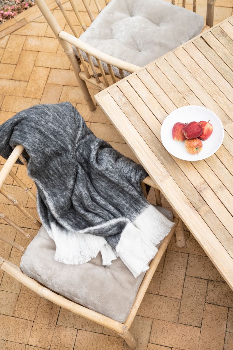 Mohairwolle Decke | 130x170 cm Schwarz