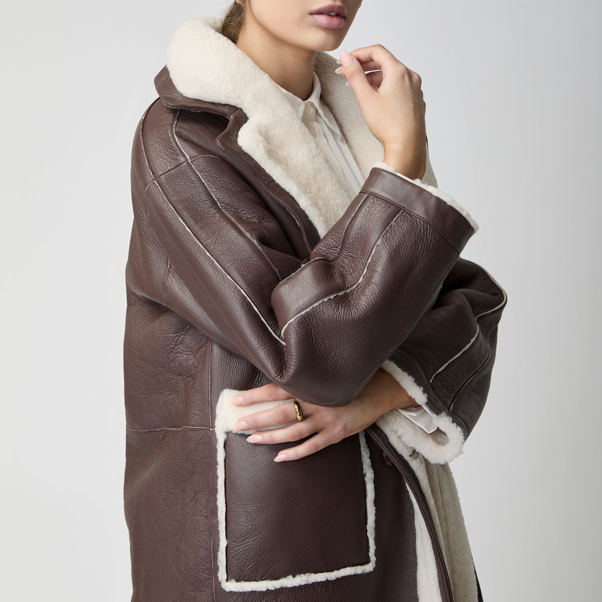 Jill Mantel | Shearling Beige