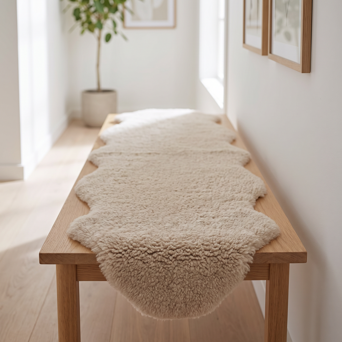 Doppeltes Lammfell | Kurzhaar | Neuseeland | 170x60 cm Taupe