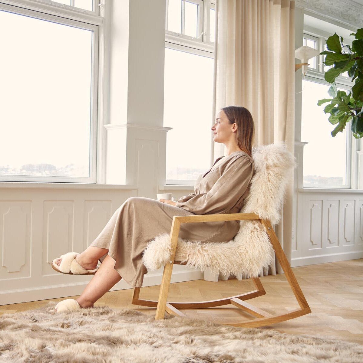 Schaukelstuhl | Tibet | Skandinavischer Design Eiche natürliches Öl