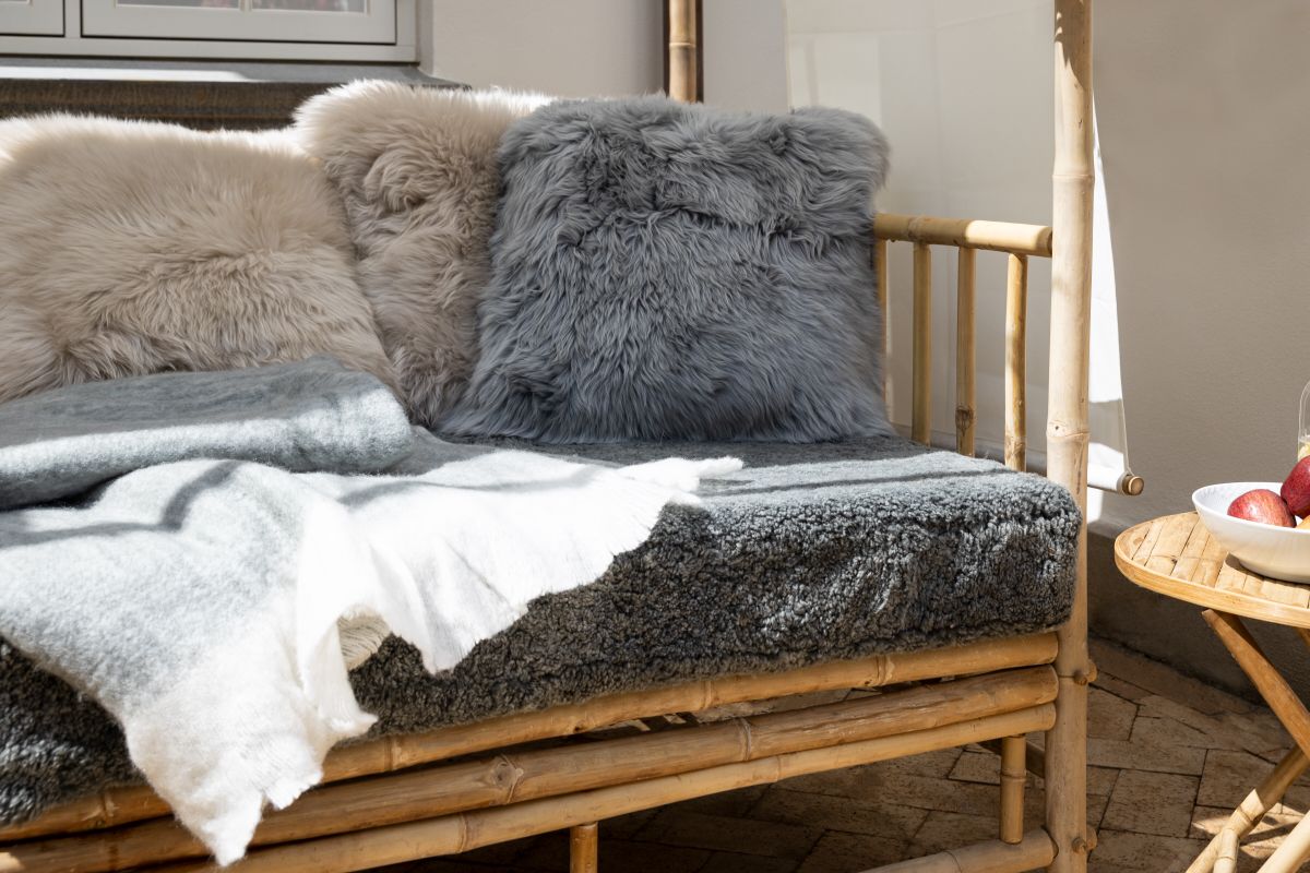 Mohairwolle Decke | 130x170 cm Hellgrau