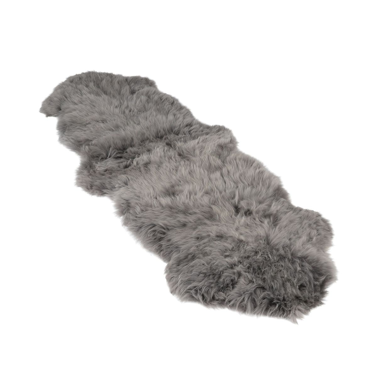 Merino Doppeltes Lammfell | Langhaar | Neuseeland | 170x60 cm Stahl