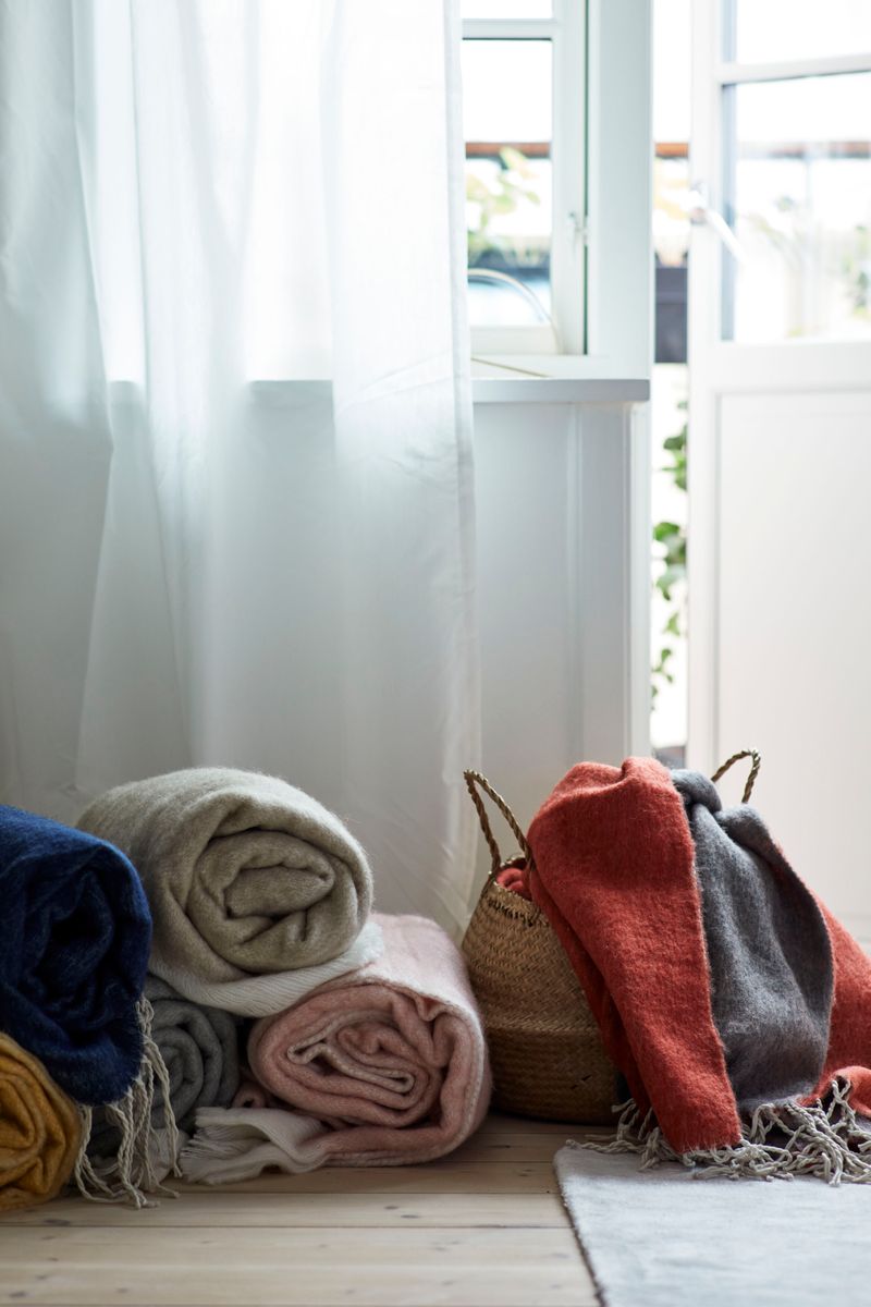 Mohairwolle Decke | 130x170 cm Schwarz