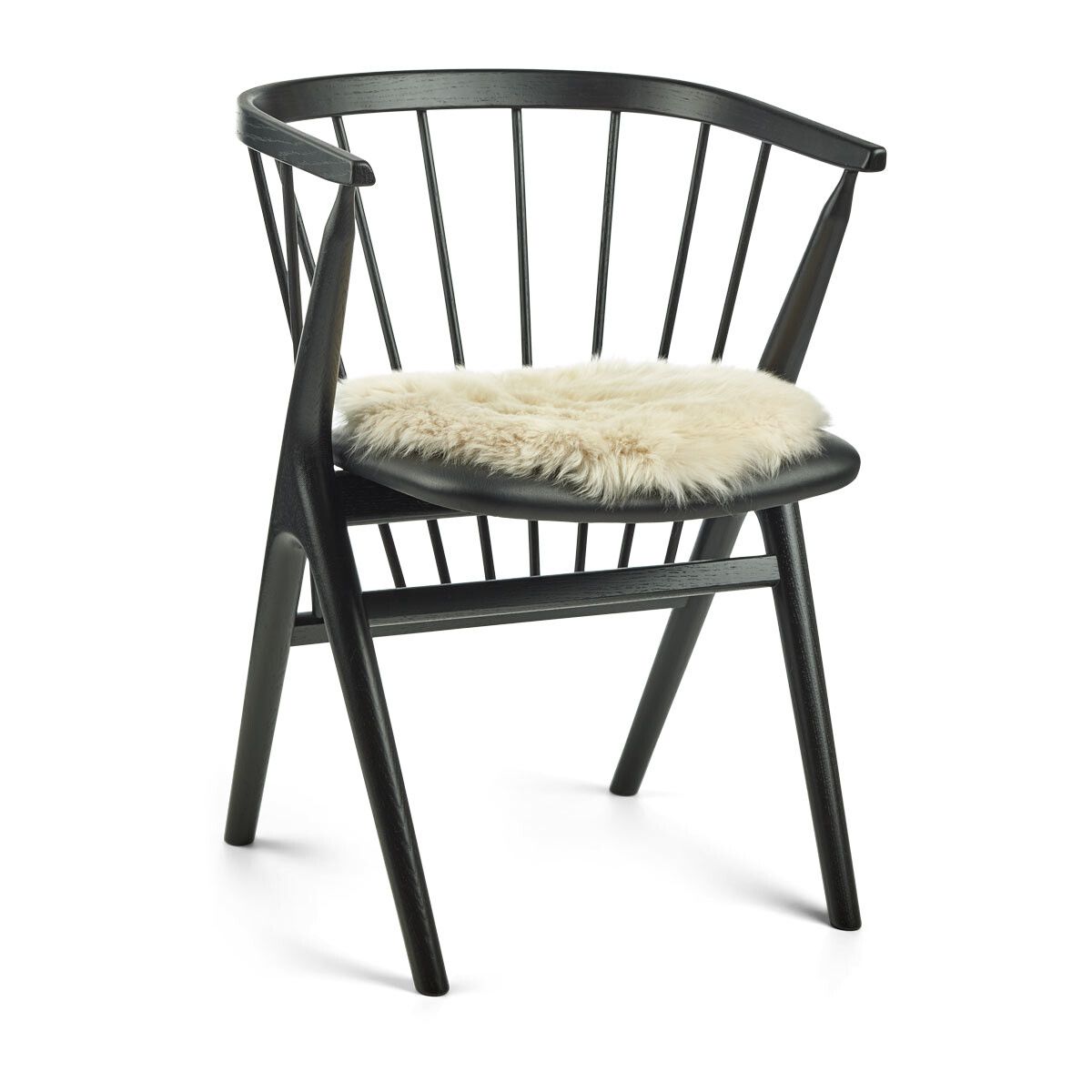 Lammfell Stuhlkissen Premium | Langhaar | Neuseeland | D38 cm Leinen