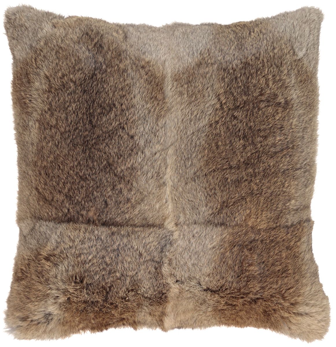Fellkissen | Kaninchen, Wolle | 40x40 cm Naturbraun