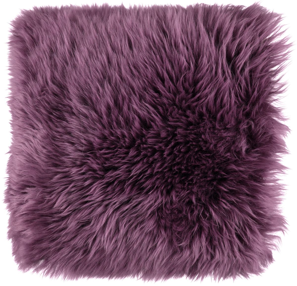 Lammfellkissen Premium | Langhaar | Neuseeland | 35x35 cm Aubergine