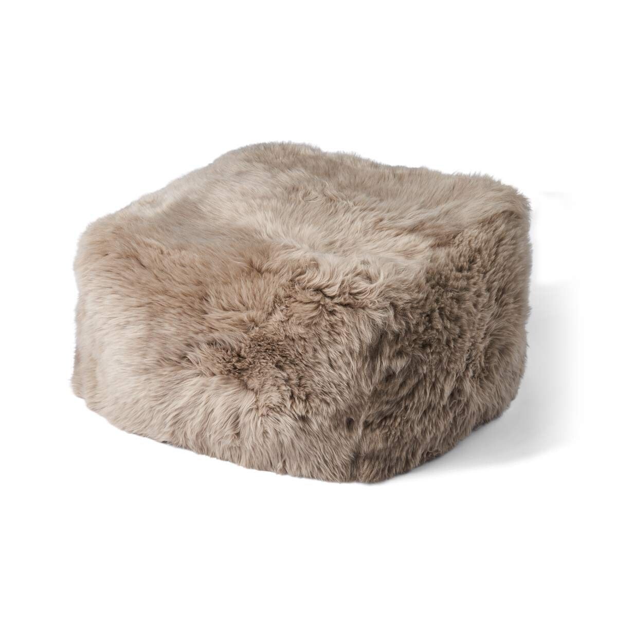 Lammfellpouf | Langhaar | Neuseeland | 50x50x32 cm