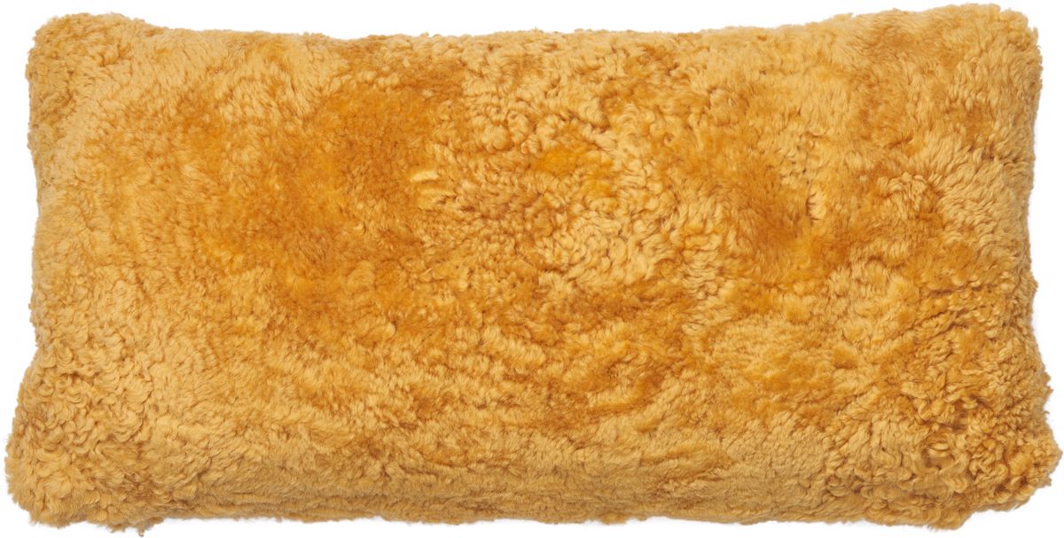 Lammfellkissen | Kurzhaar | Neuseeland | Doppelseitig | 30x60 cm Korallen Gelb