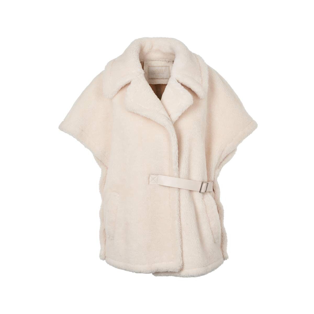 Elvira Poncho | Lammwolle Weiß