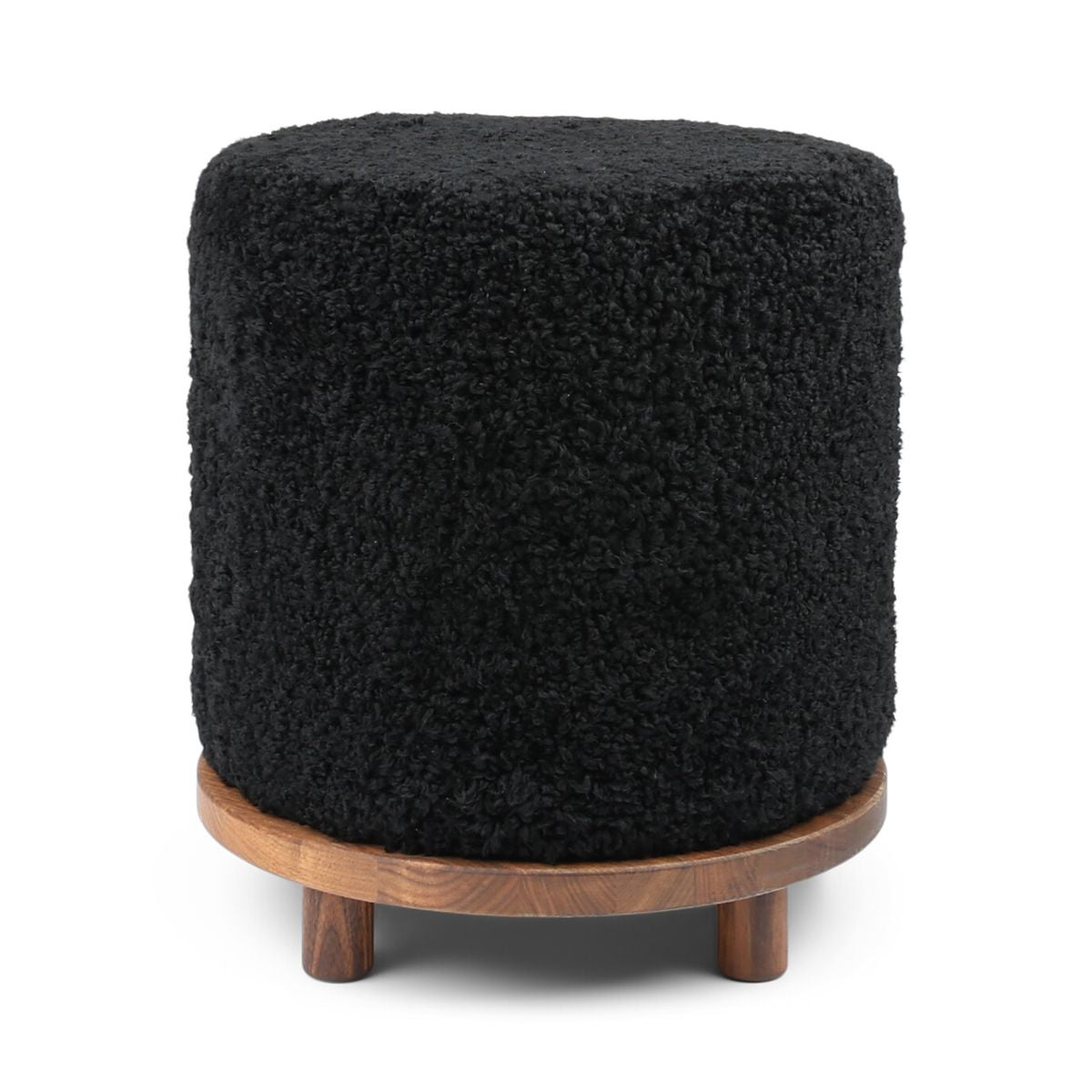 Simon Pouf | Kurzhaar | Neuseeland | D46x52 cm Schwarz