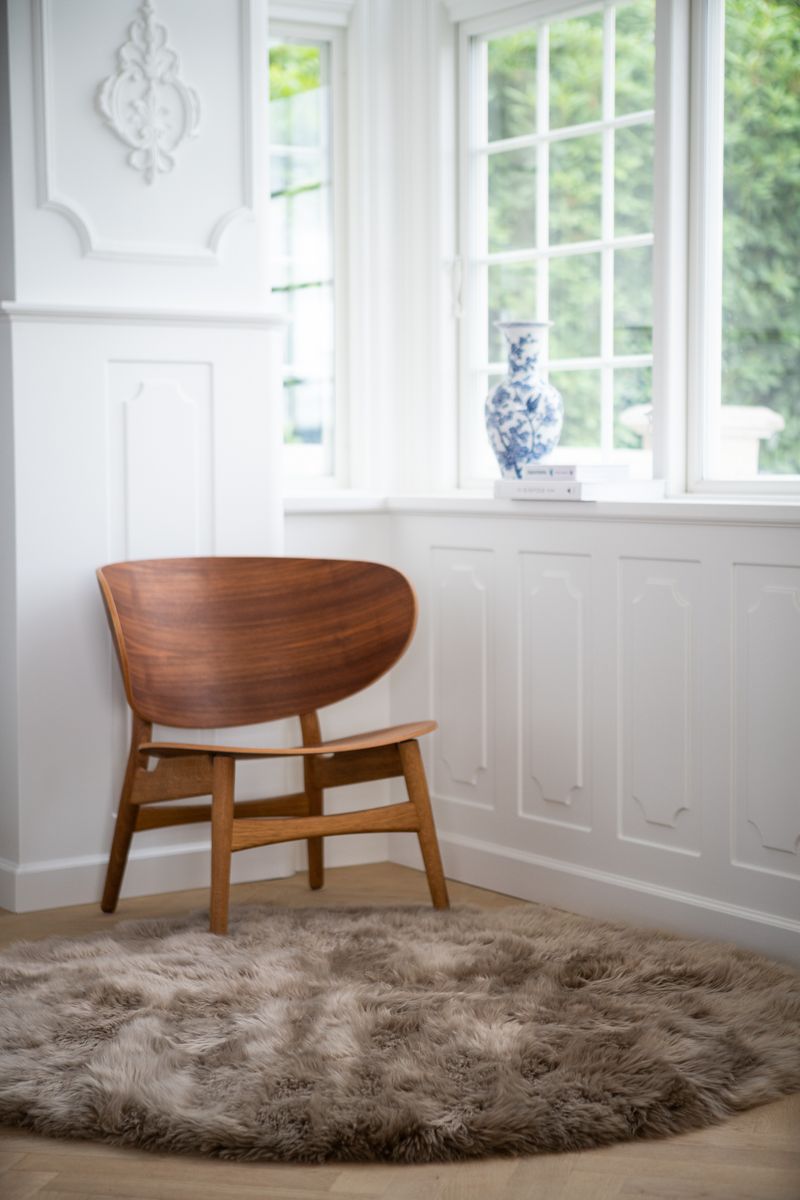 Lammfell Teppich Premium | Langhaar | Neuseeland | D180 & D250 cm Taupe