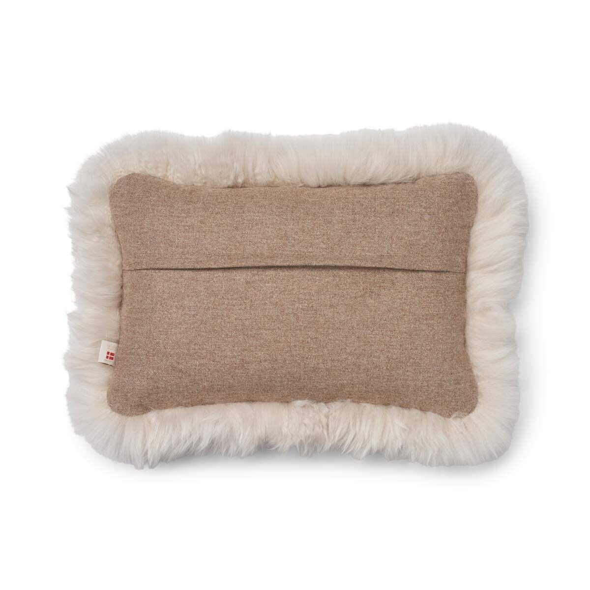 Wollkissen | 100% Wolle | Fellborte | 52x52 cm | 34x52 cm Beige/Leinen