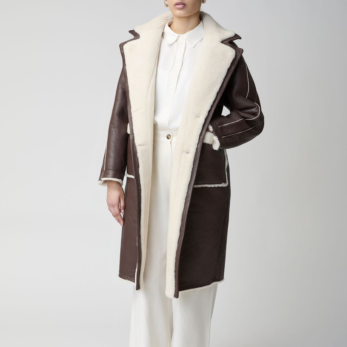 Jill Mantel | Shearling Beige