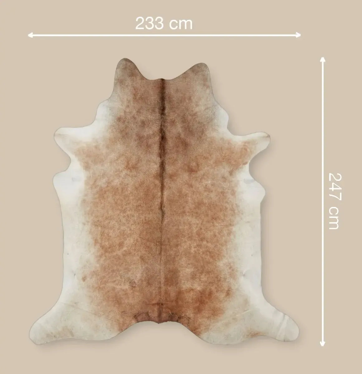 Unika Kuhfell | Graubeige | 3,7 qm Graubeige