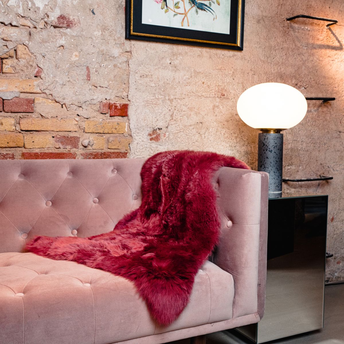 Merino Lammfell | Neuseeland | Ca. 85x60 cm Fuchsie