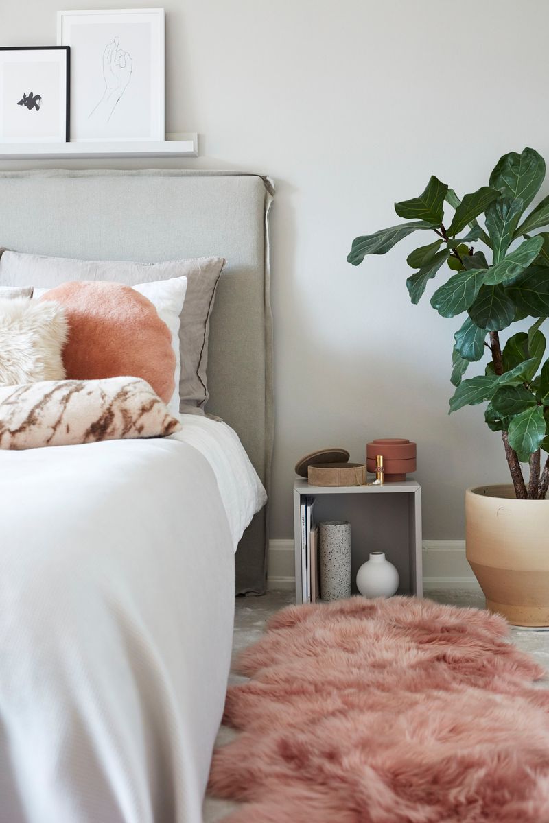 Merino Doppeltes Lammfell | Langhaar | Neuseeland | 170x60 cm Rosa