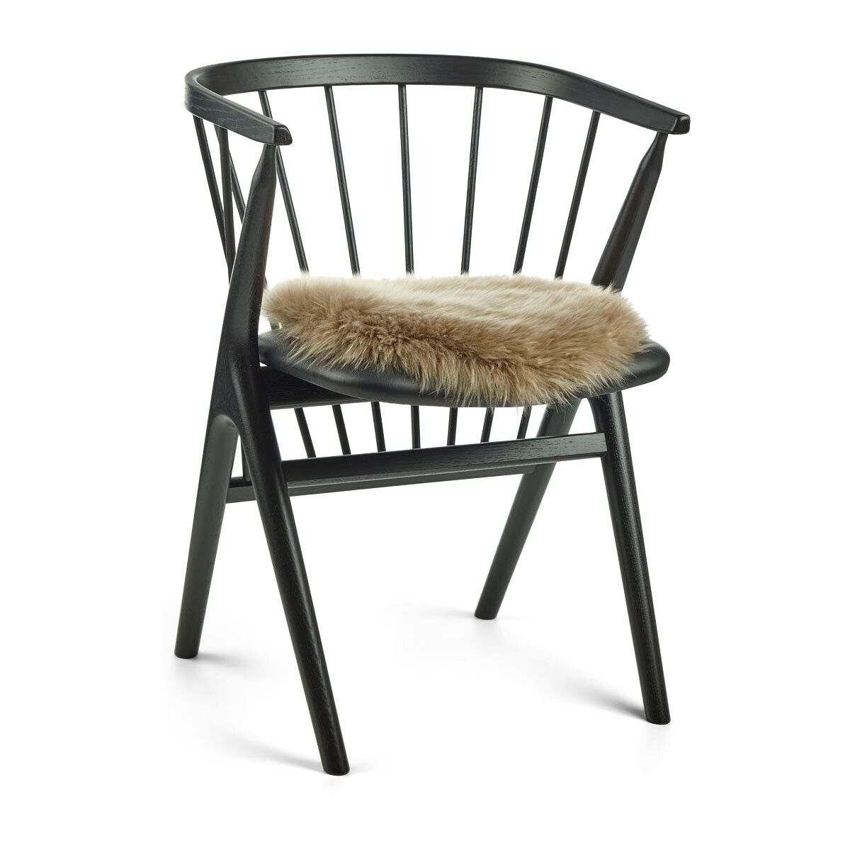 Lammfell Stuhlkissen Premium | Langhaar | Neuseeland | D38 cm Taupe