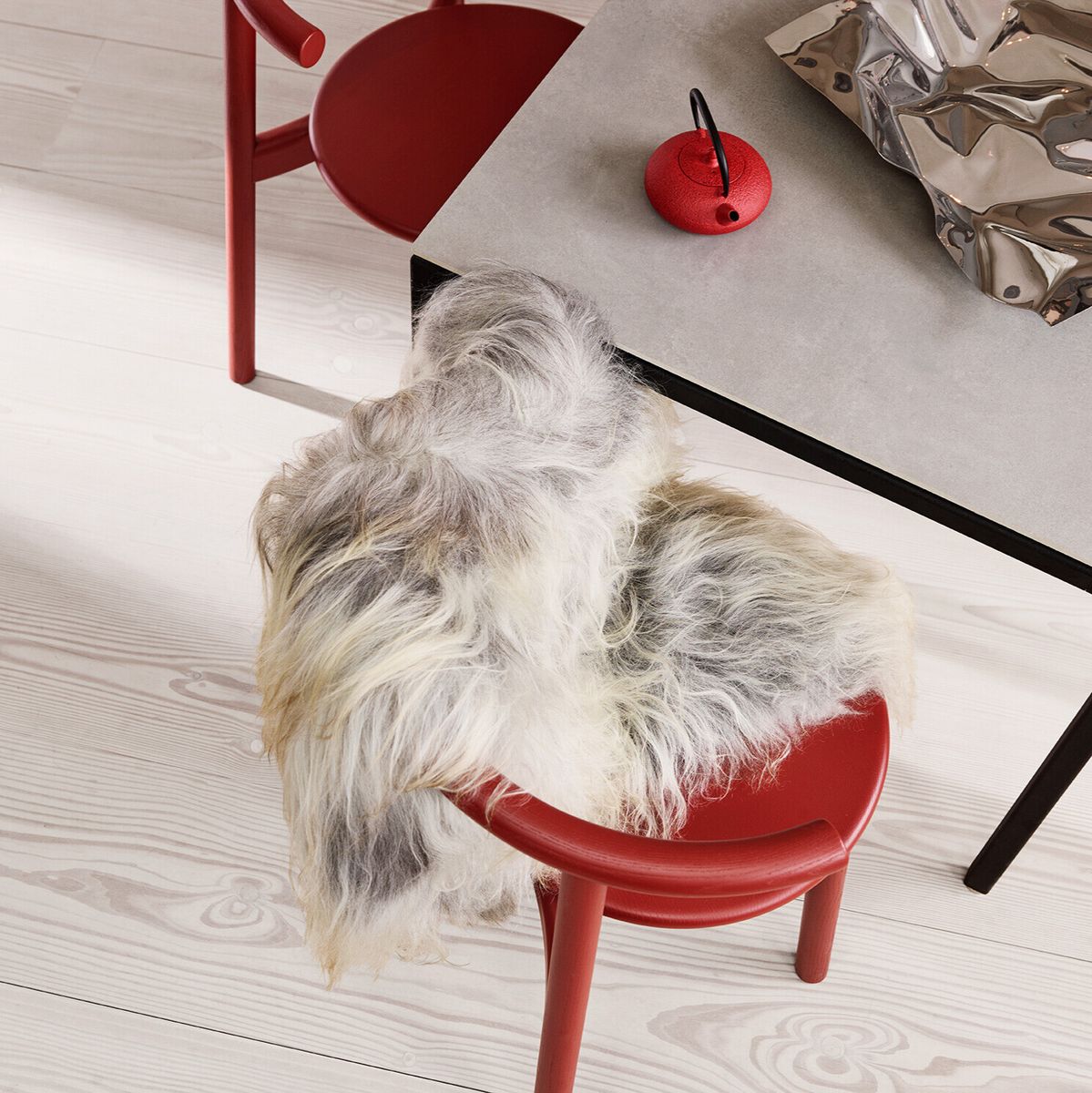 Lammfell Premium | Langhaar | Island | 90x60 cm Naturgrau