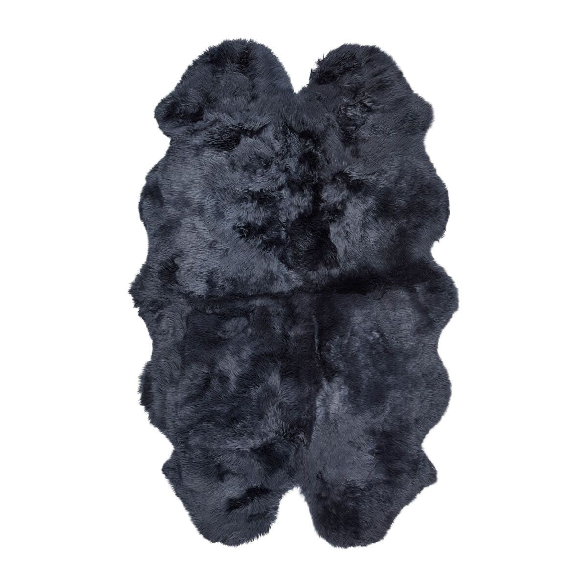 Lammfell Teppich Premium | Langhaar | Neuseeland | 180x110 cm Marineblau