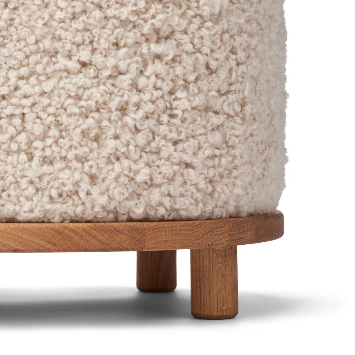 Simon Pouf | Kurzhaar | Neuseeland | D46x52 cm Beige
