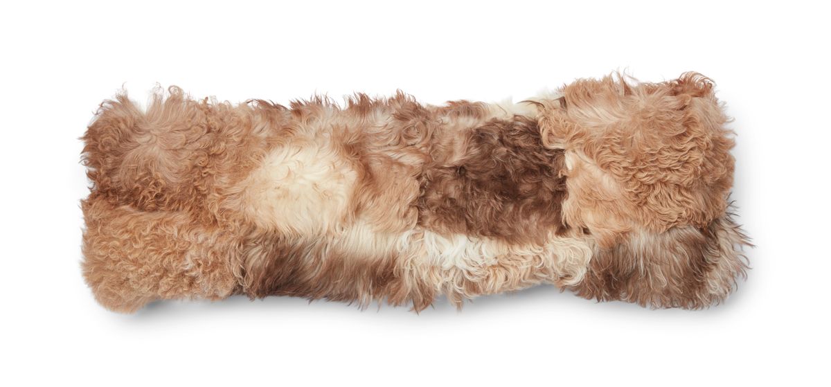 Lammfellkissen | Tigrado Lammfell | Italien | 26x86 cm, 40x40 cm & 60x60 cm Braun/Beige Mix