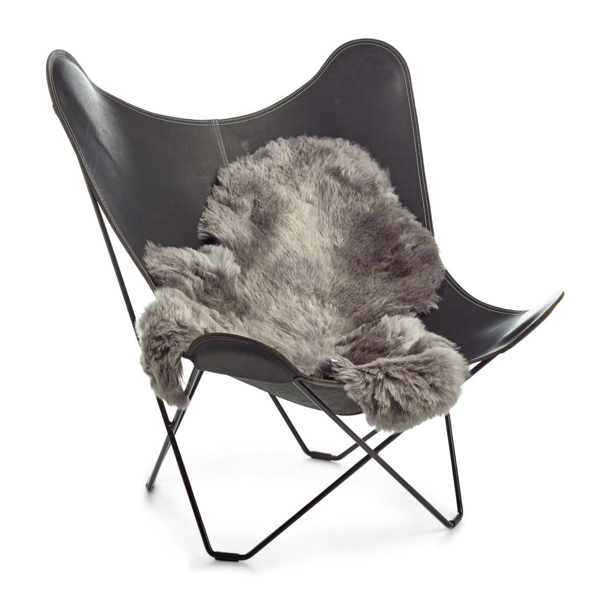 Lammfell Premium | Kurzhaar | Island | 90-100x60 cm Graue Brisa