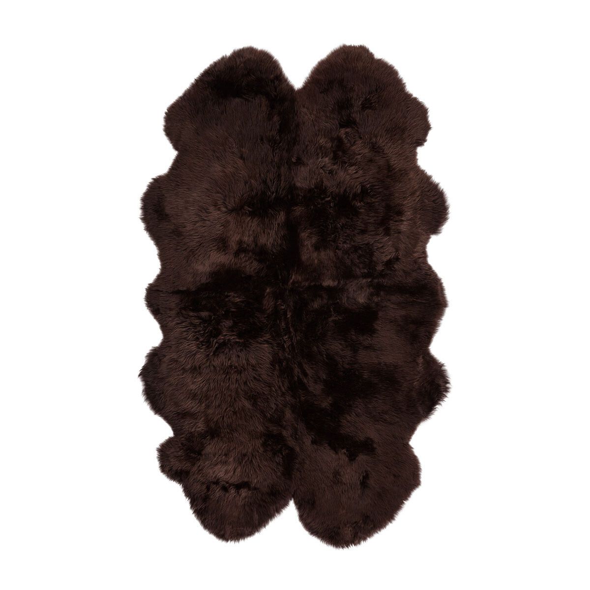 Merino Lammfellteppich | Langhaar | Neuseeland | 170x110 cm Schokolade