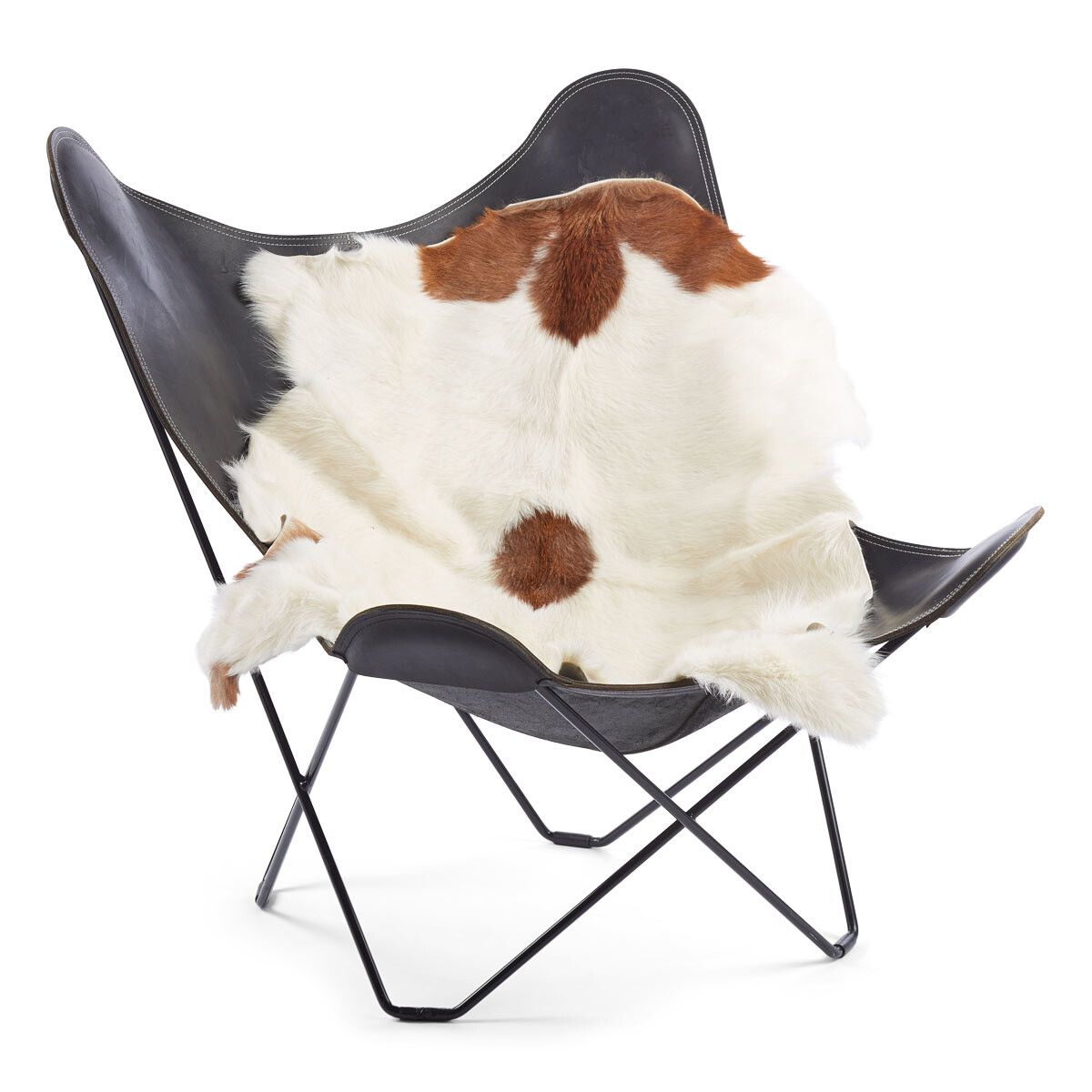 Ziegenfell Premium | Tibet | 90x60 cm Braun/Weiß