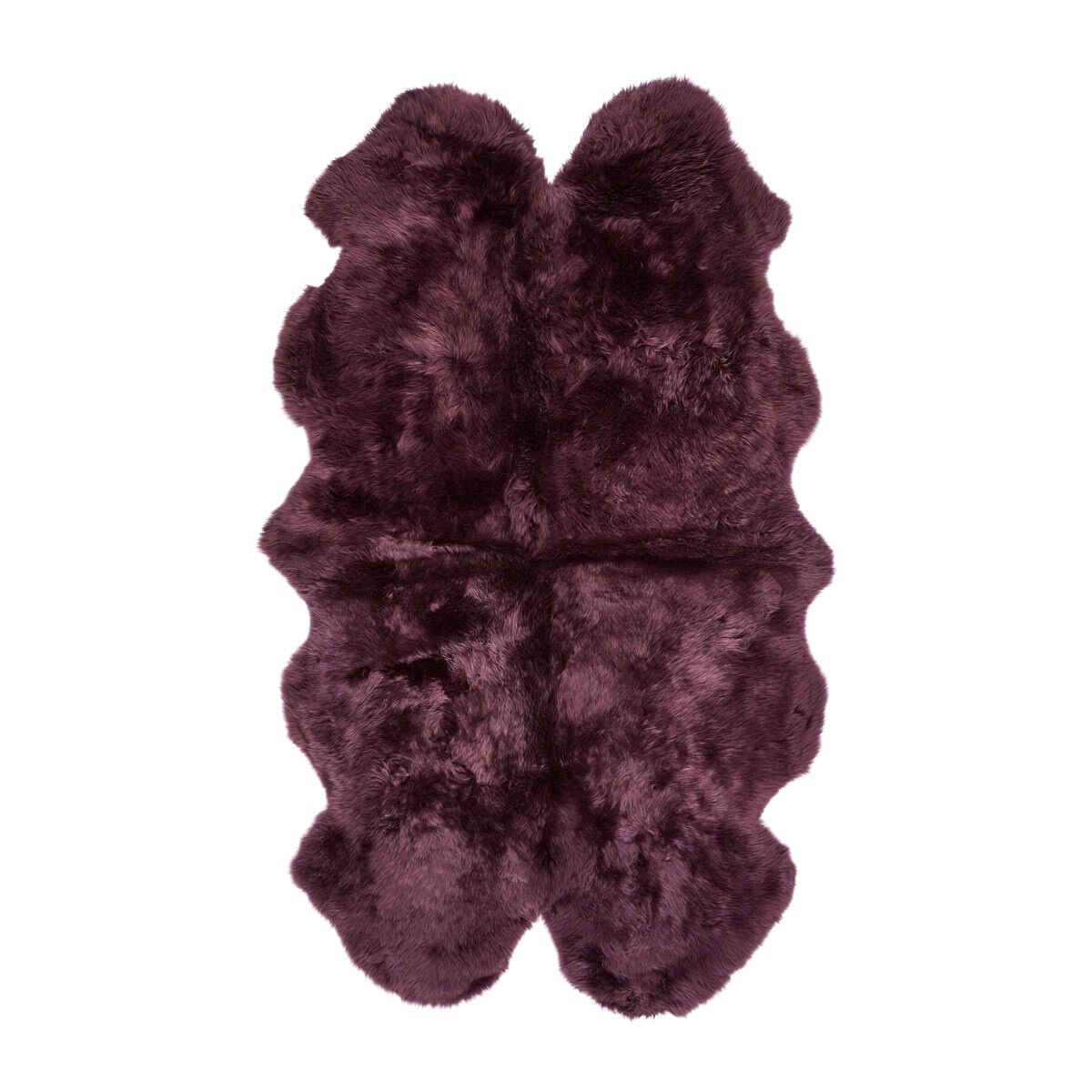 Lammfell Teppich Premium | Langhaar | Neuseeland | 180x110 cm Aubergine