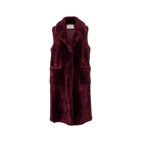 Raelynn Weste | Shearling Lammfell Bordeaux