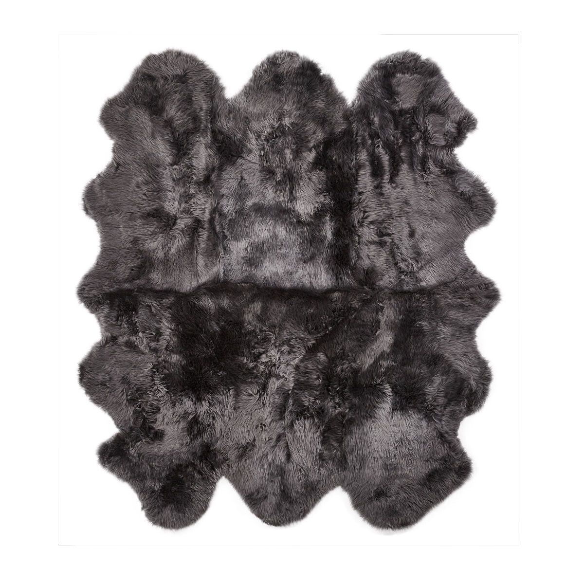 Lammfell Teppich Premium | Langhaar | Neuseeland | 180x162 cm Stahl