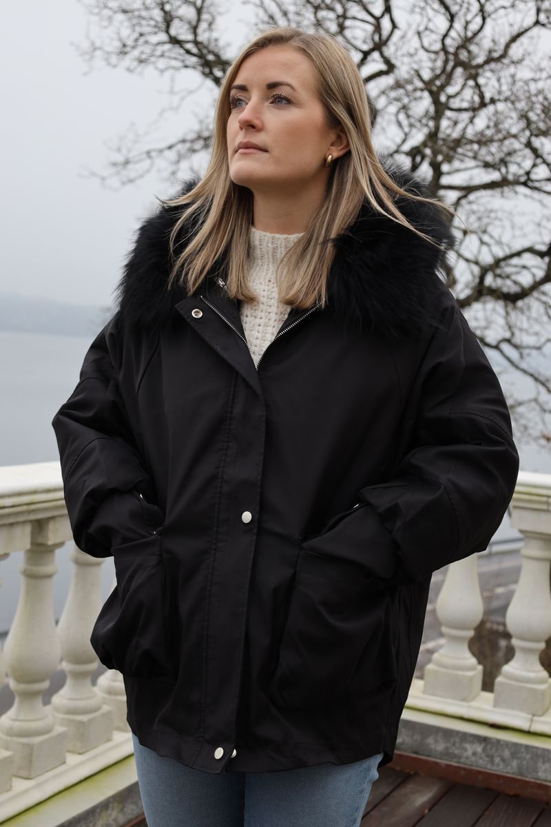 Augusta Jacke | Waschbär, Kaninchen Heckengrün/Herbstmarmor