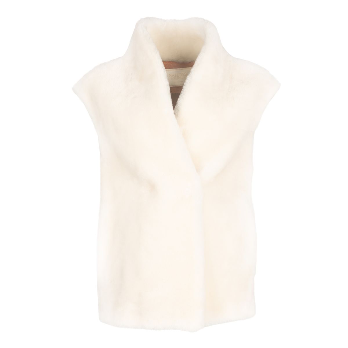 Lorena Weste | Shearling Lederbraun/Elfenbein