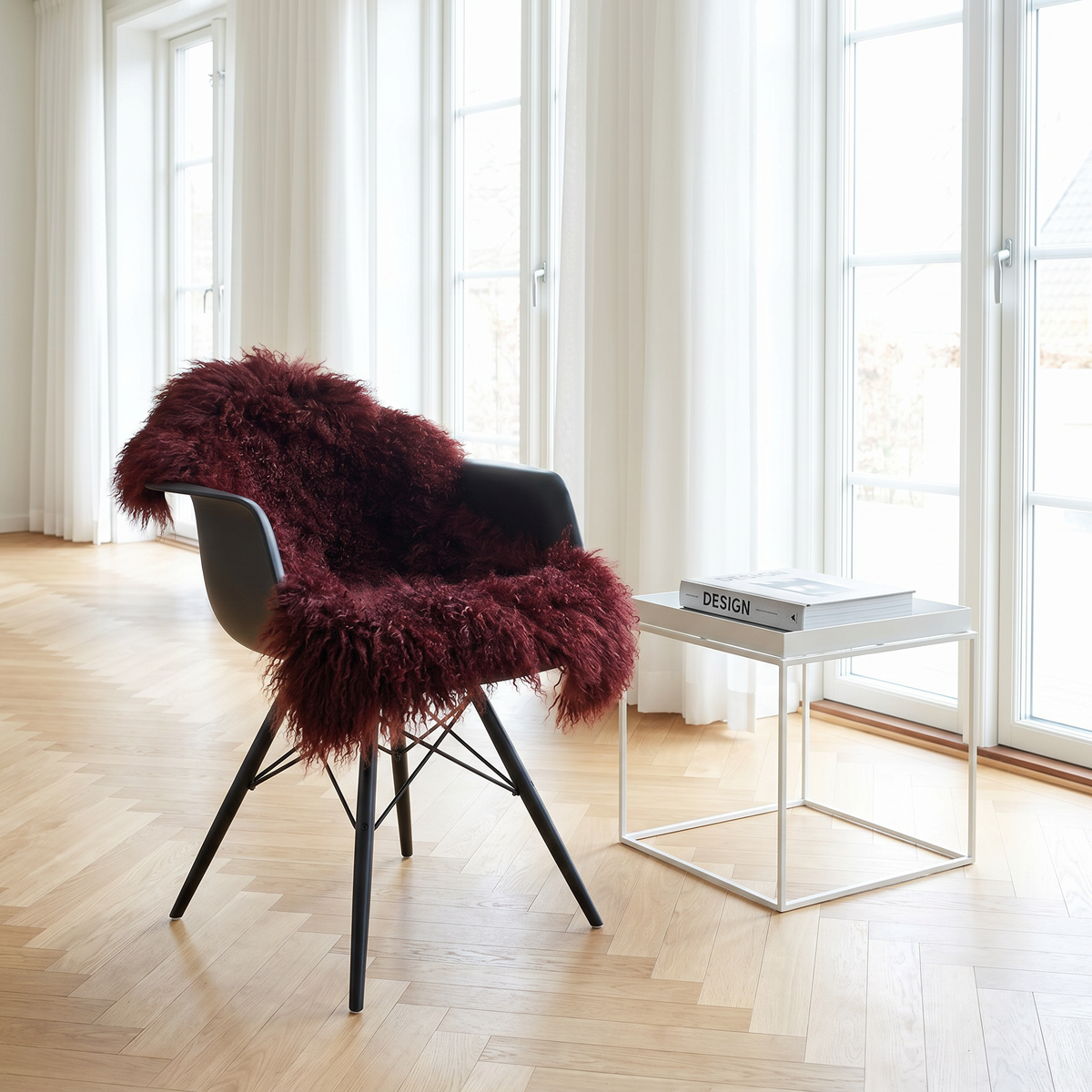 Lammfell Premium | Tibet | 85x50 cm Bordeauxrot