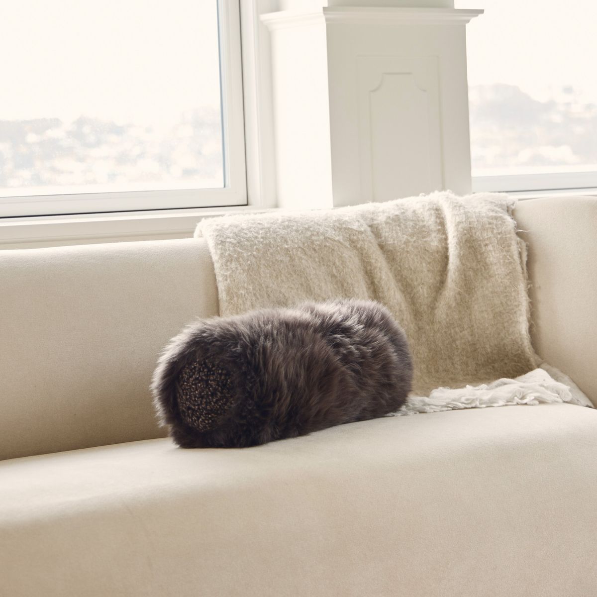 Coral Reefs Lammfellkissen | Langhaar | Neuseeland | 20x52 cm Fellkissen | Sheepskinhouse.ch