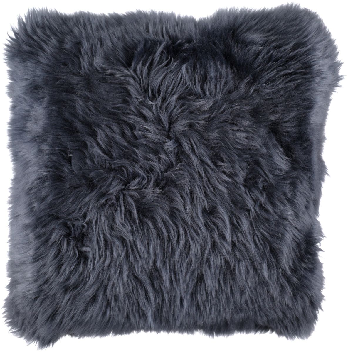Lammfellkissen Premium | Langhaar | Neuseeland | 35x35 cm Marineblau