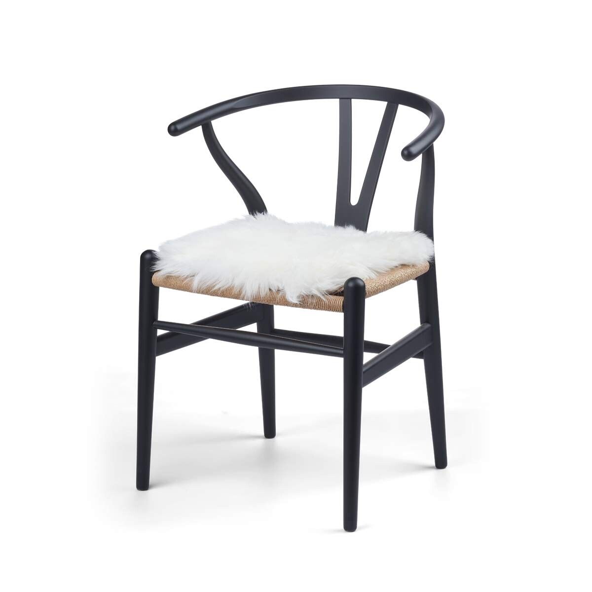 Sitzkissen Lammfell | Langhaar | Zero Waste | 35x35 cm Weiß