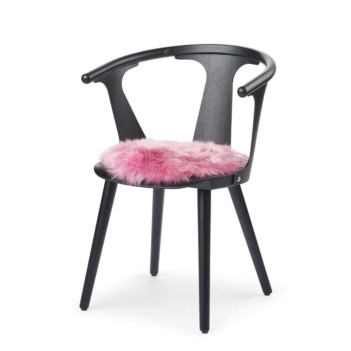 Lammfell Stuhlkissen Premium | Langhaar | Neuseeland | D38 cm Malaga Pink